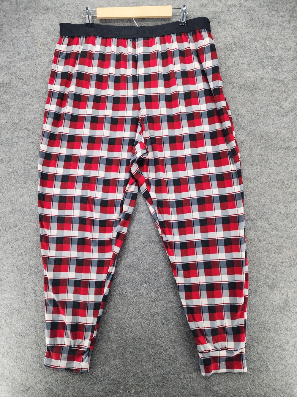 Jockey Pajama Pants Mens XXL Tapered Red Plaid